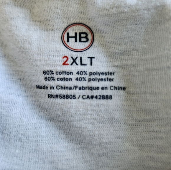 HB Size 2XLT blue & white striped tee. Cotton/poly blend. - Picture 5 of 7
